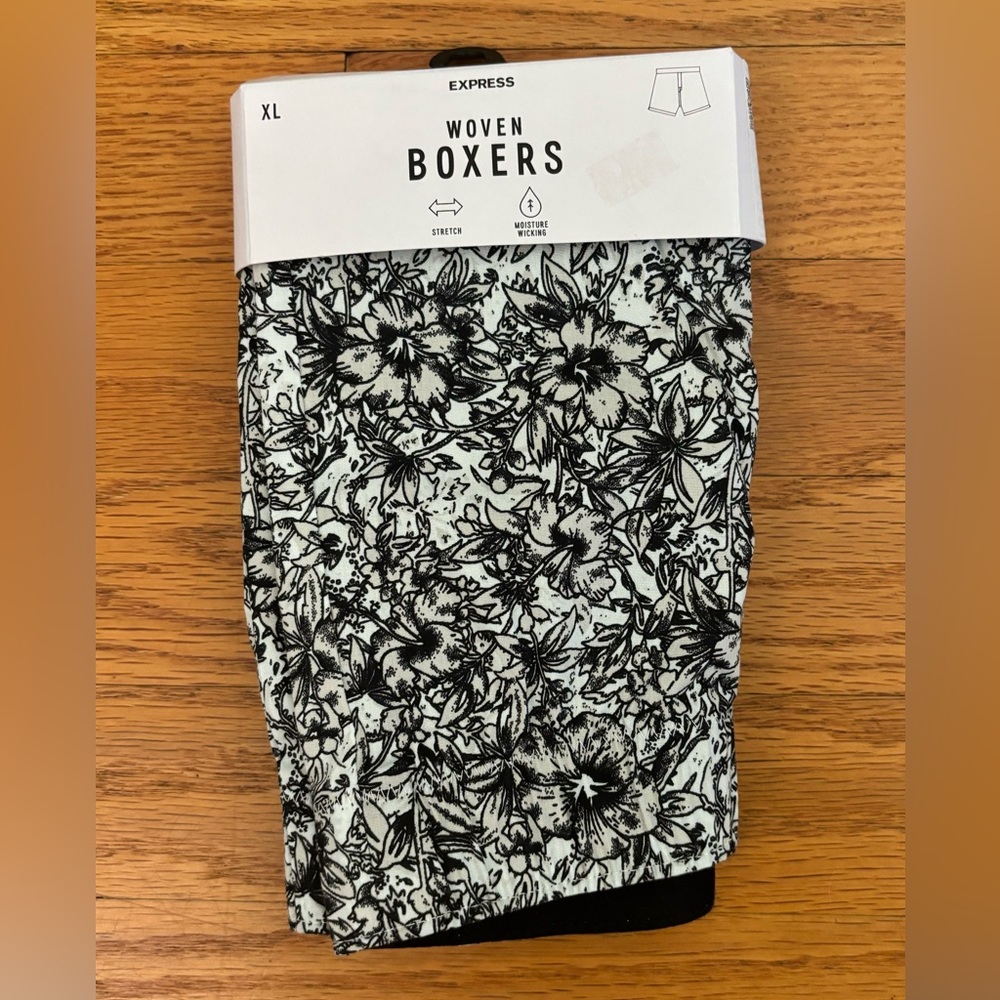 Express Woven Boxers Men’s XL (38-42) Floral Print 1 Pair Stretch Underwear New